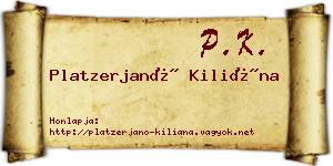 Platzerjanó Kiliána névjegykártya